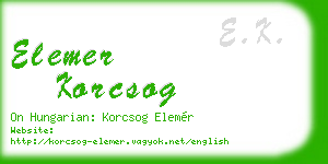 elemer korcsog business card